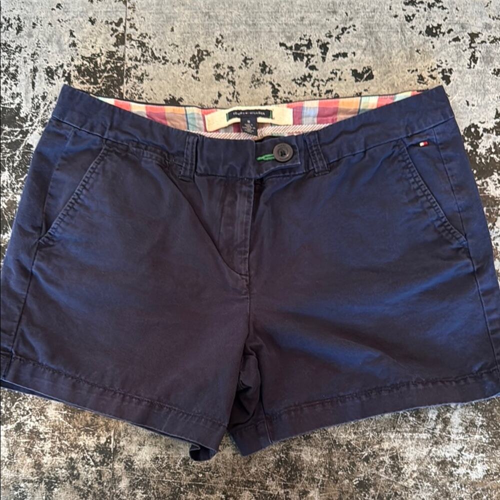 Tommy Hilfiger Navy Chino Shorts 34x4" w/9" Rise  Size 10